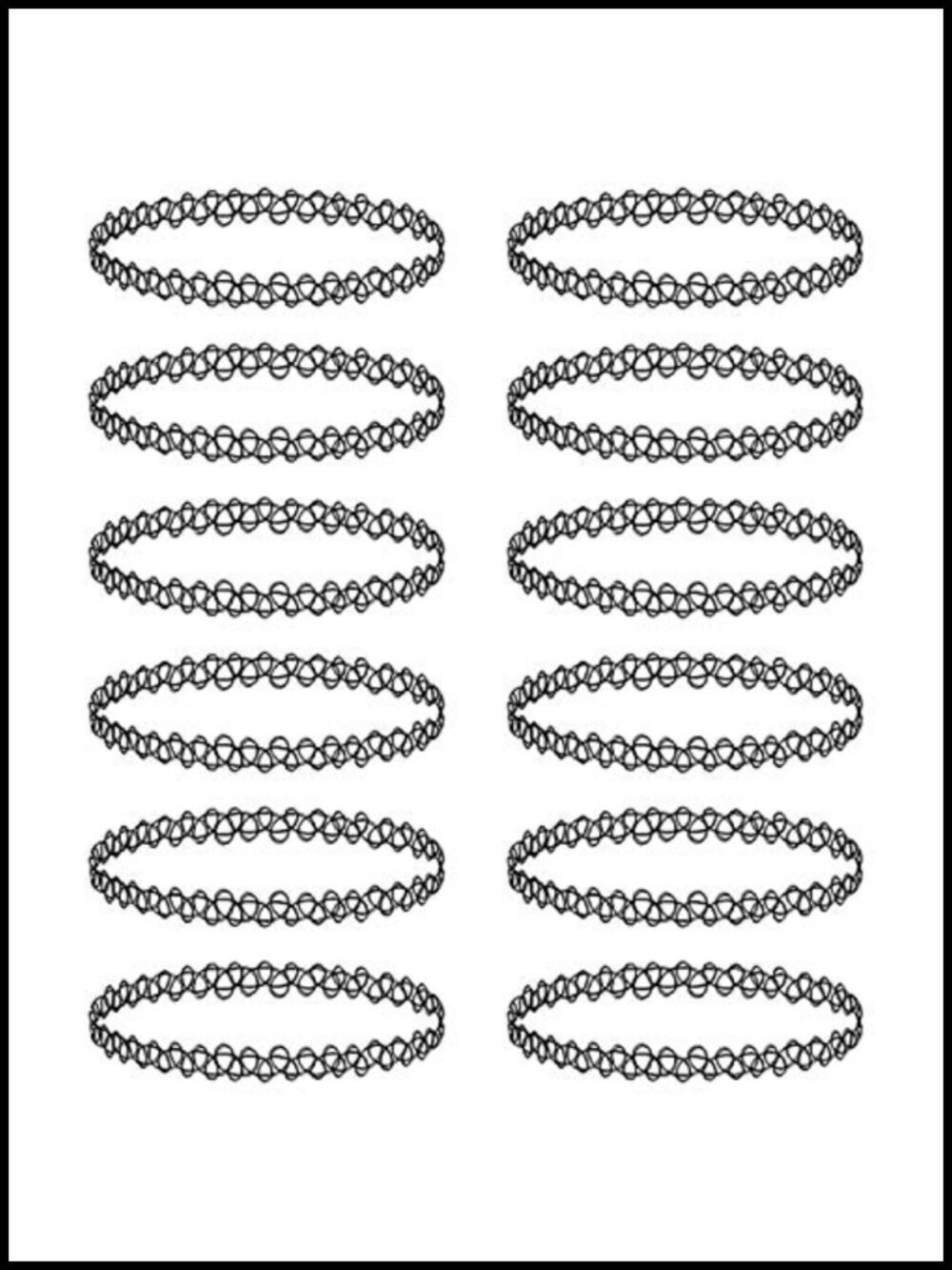 12pc Stretchy Tattoo Choker Necklace Set 90s Y2K Goth